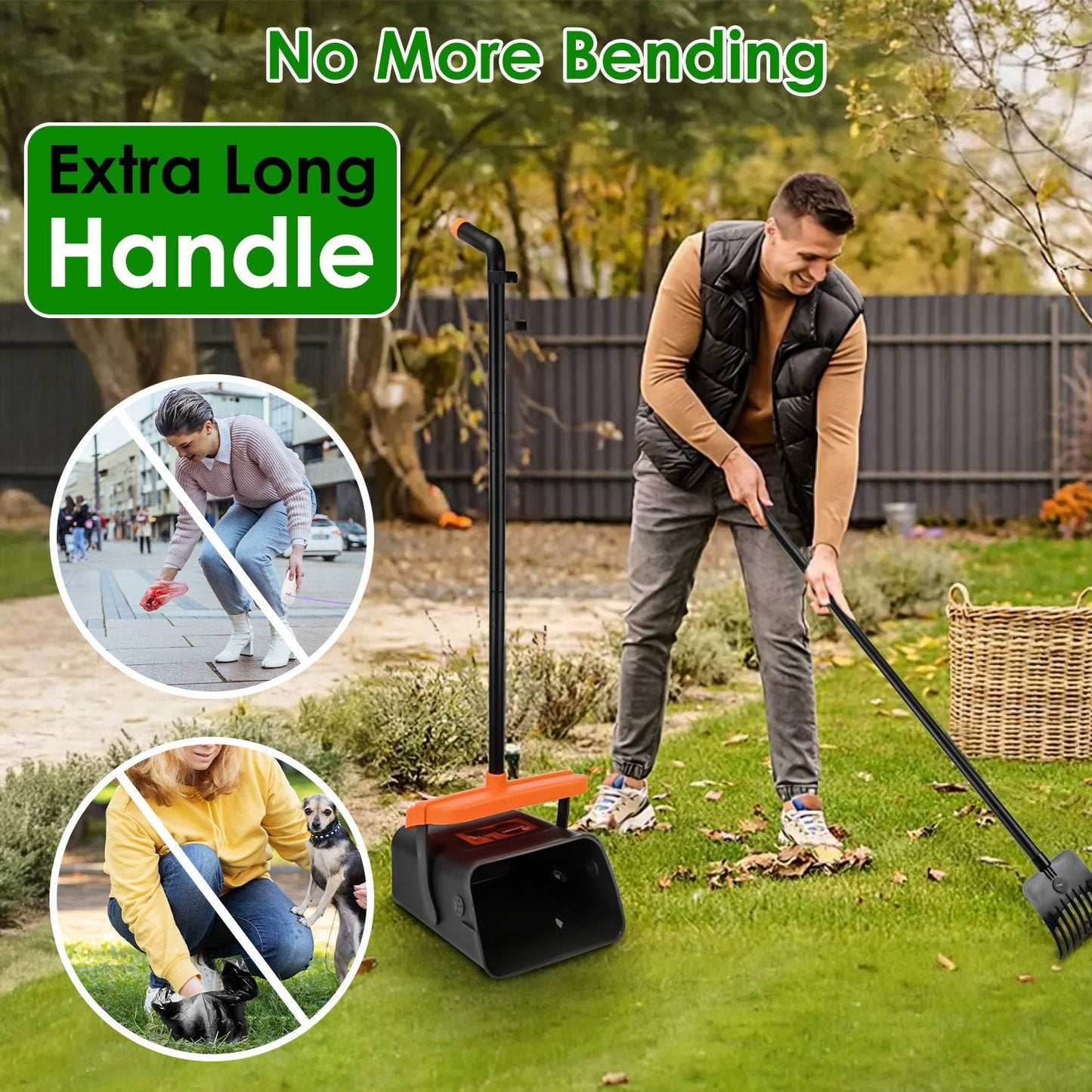 Dog Poop Shovel Tool Kit With Extra Long Handle And Waste Bag
