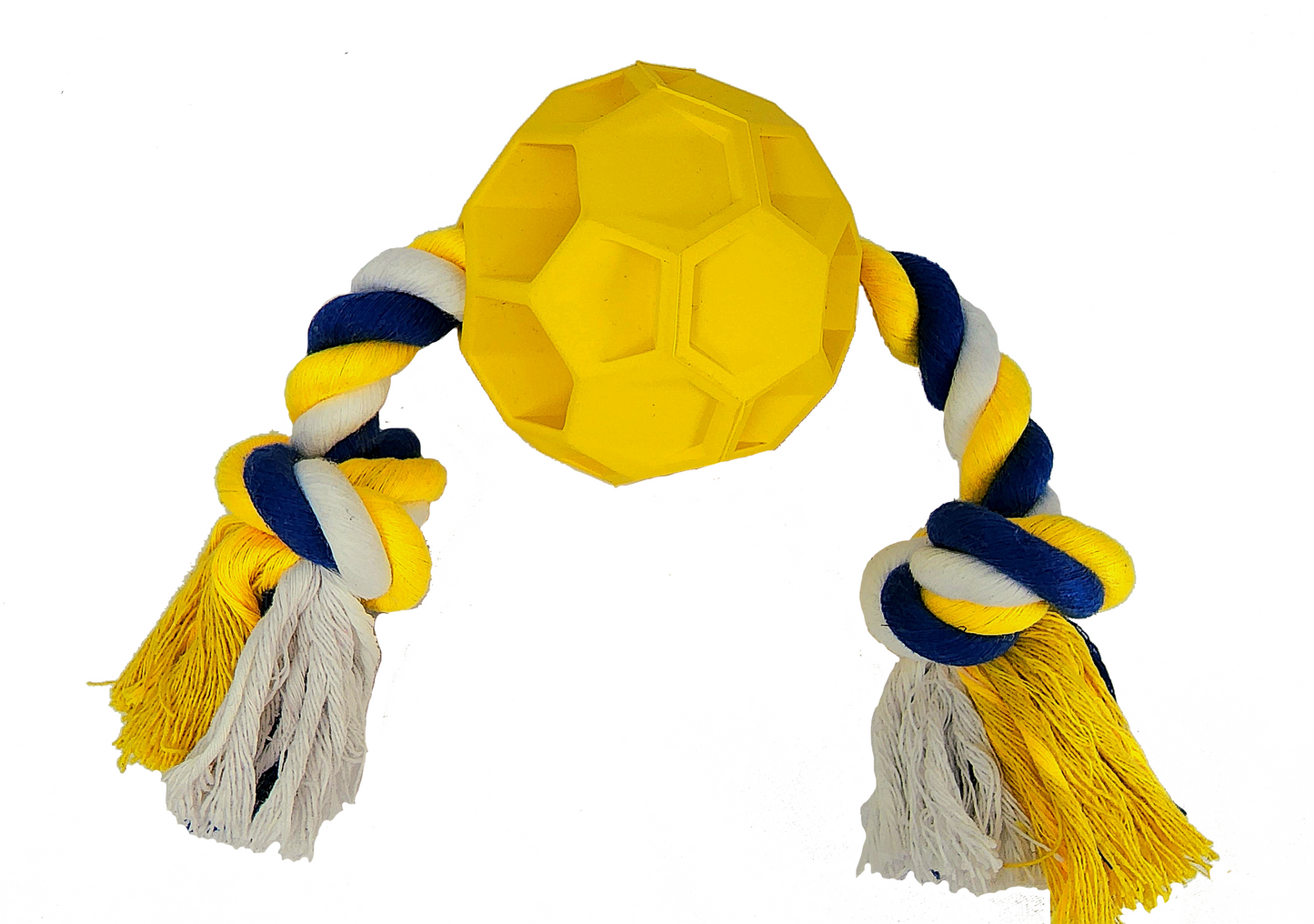 Rubber Soccer Ball Chew Toy with Tug Rope -- Great for Active Dogs