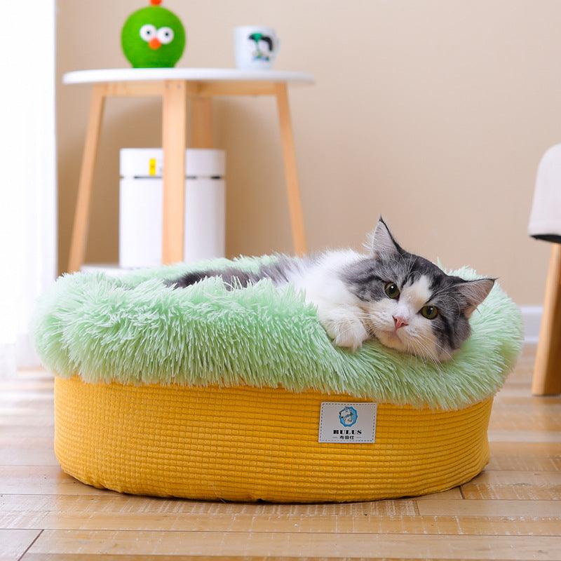 Luxury Plush Winter Nest: Cozy And Stylish Pet Bed For Deep Sleep