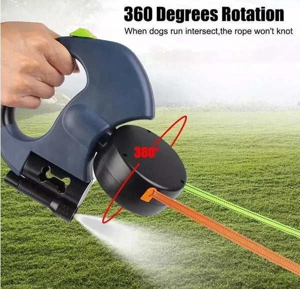 Double-Ended Retractable Reflective Dog Leash