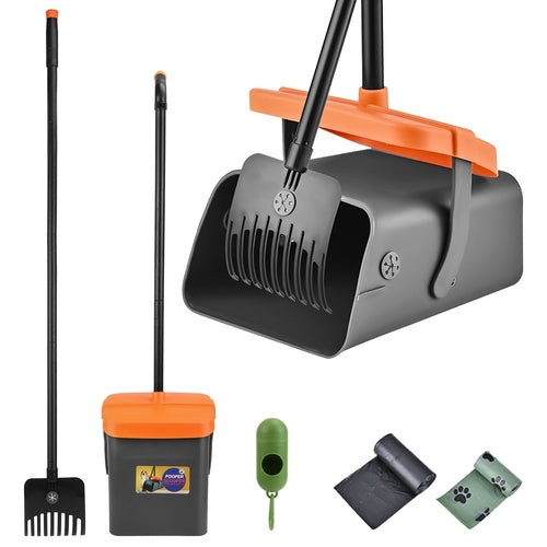 Dog Poop Shovel Tool Kit With Extra Long Handle And Waste Bag