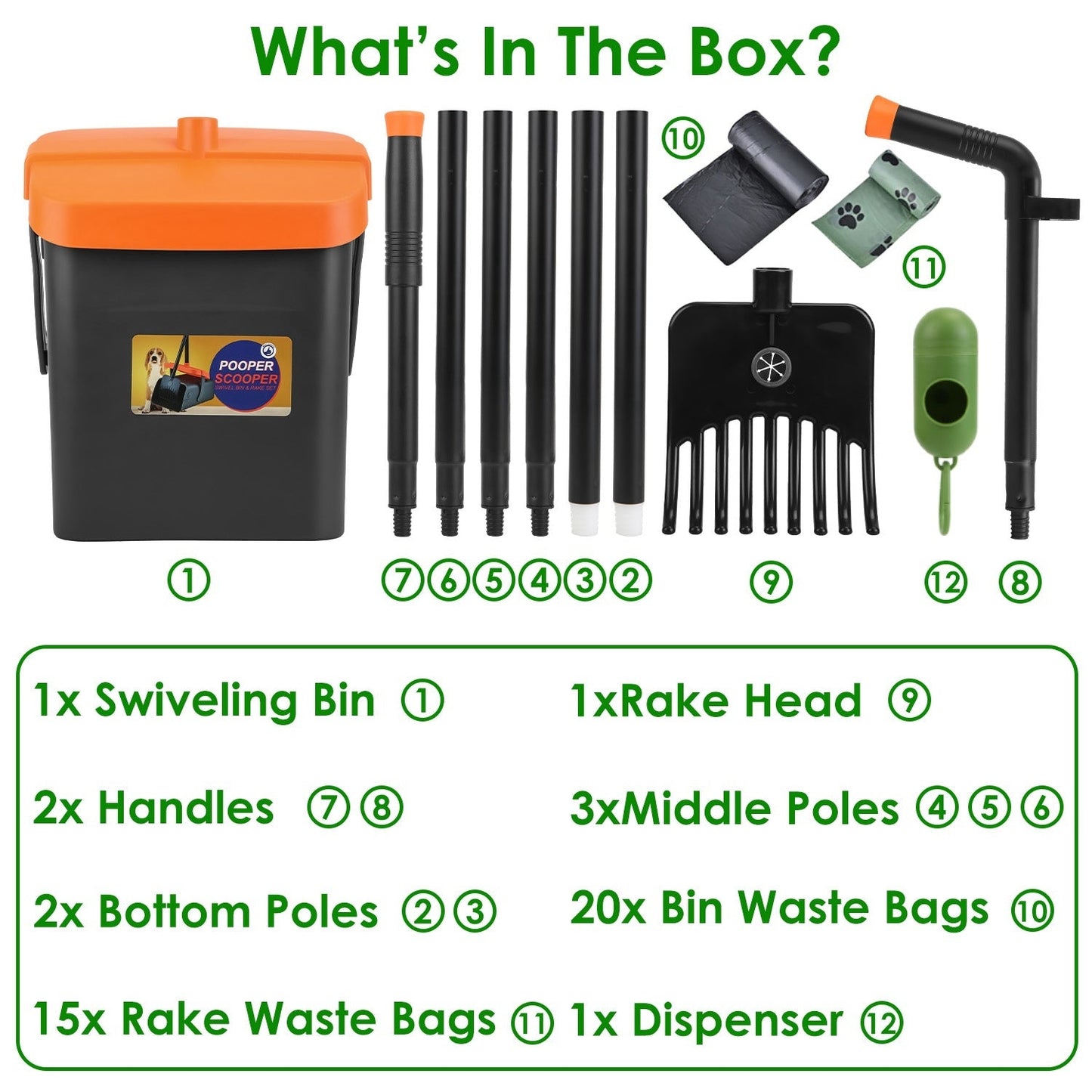 Dog Poop Shovel Tool Kit With Extra Long Handle And Waste Bag
